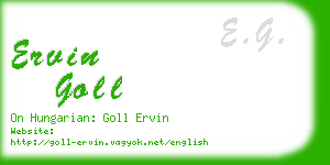 ervin goll business card